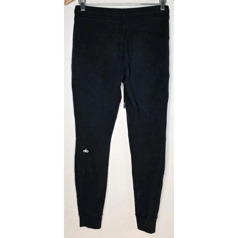 Alo Yoga Black Moto Zipper Pocket Jogger Sweatpants Woman Gym‎ Lounge XS
